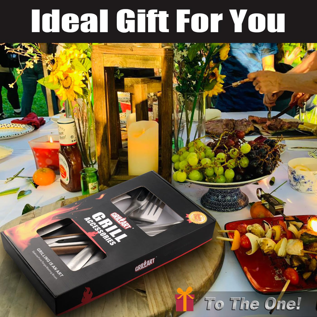 GRILLART BBQ Tools Grill Tools Set -18Inch Grilling Tools BBQ Set - Grill Accessories w/BBQ Tongs, Spatula, Fork, Brush- Stainless Grill Kit Grilling Set - Gift Ideas BBQ Accessories Gifts for Men Dad GRILLART