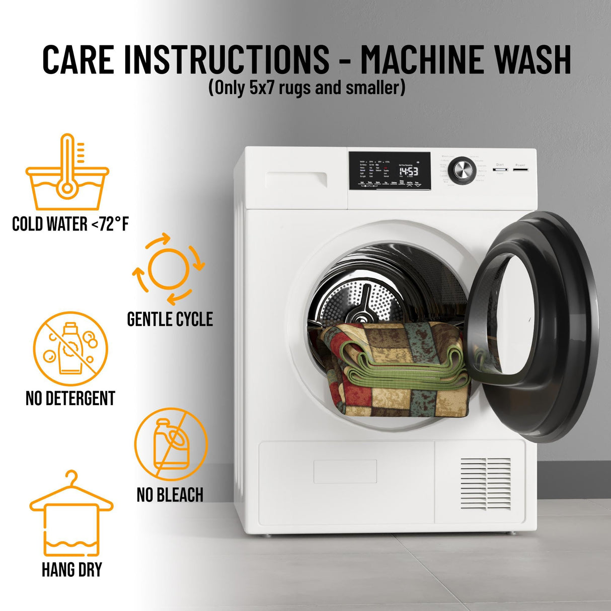 Machine Washable Boxes Design Non-Slip Rubberback 3x10 Traditional Runner Rug for Hallway, Kitchen, Bedroom, Living Room, 2'7" x 9'10", Boxes Multicolor Ottomanson