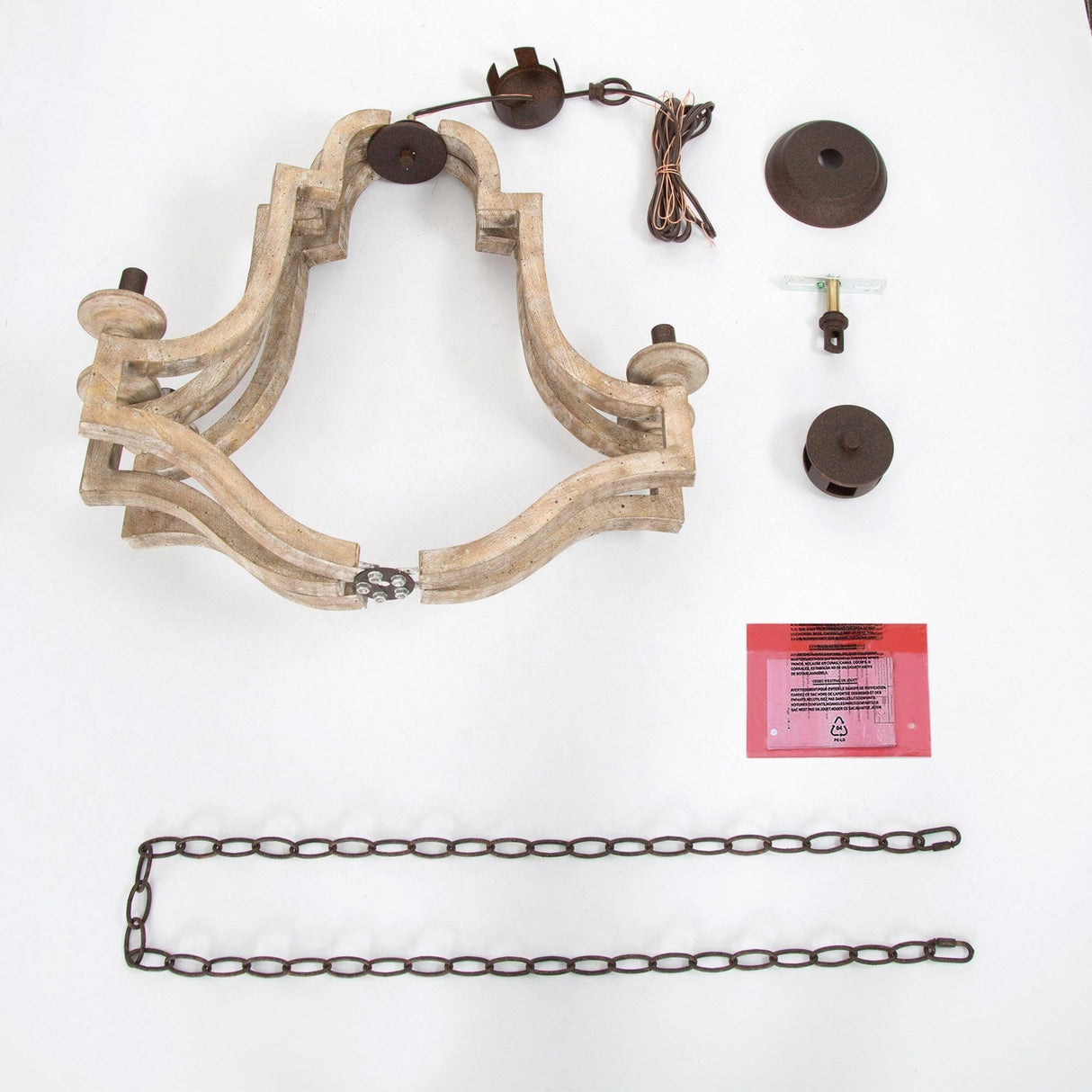 GEPOW Farmhouse Chandeliers for Dining Room, Rustic Wood Chandelier Lighting Fixture, 5-Light French Country Chandelier for Kitchen Island, Living Room, Bedroom and Entryway GEPOW