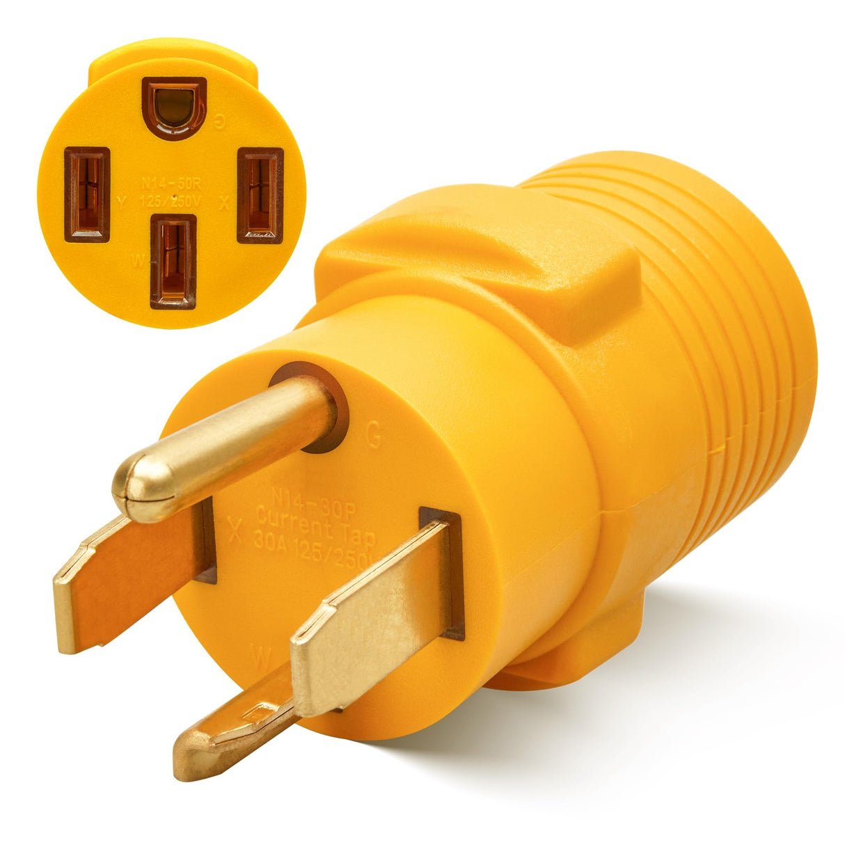 MECMO NEMA 14-30P to 14-50R EV Charger Adapter for Level 2 EV Charging at New Dryer Socket, 125/250V 30 Amp 4 Prong Dryer Plug to 50 Amp 4 Prong EV Female, Dryer EV Charger Power Adaptor Connector MECMO