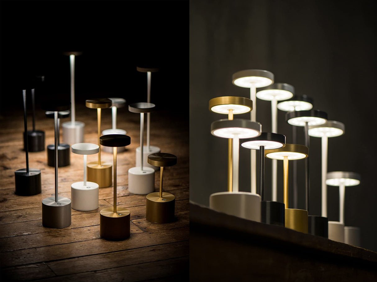 SAKRINGT Cordless Table Lamp Rechargeable, 5000mAh Battery Operated Portable Table Light,Dimming LED Table Lamp for Restaurant/Patio/Outdoor(Gold) SAKRINGT