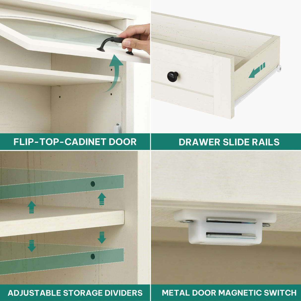 YITAHOME 71" Kitchen Pantry Cabinet with Charging Station, Tall Farmhouse Kitchen Hutch Cabinets with Microwave Stand and Storage, Buffet Pantry Cupboard with Countertop for Dining Room, White YITAHOME