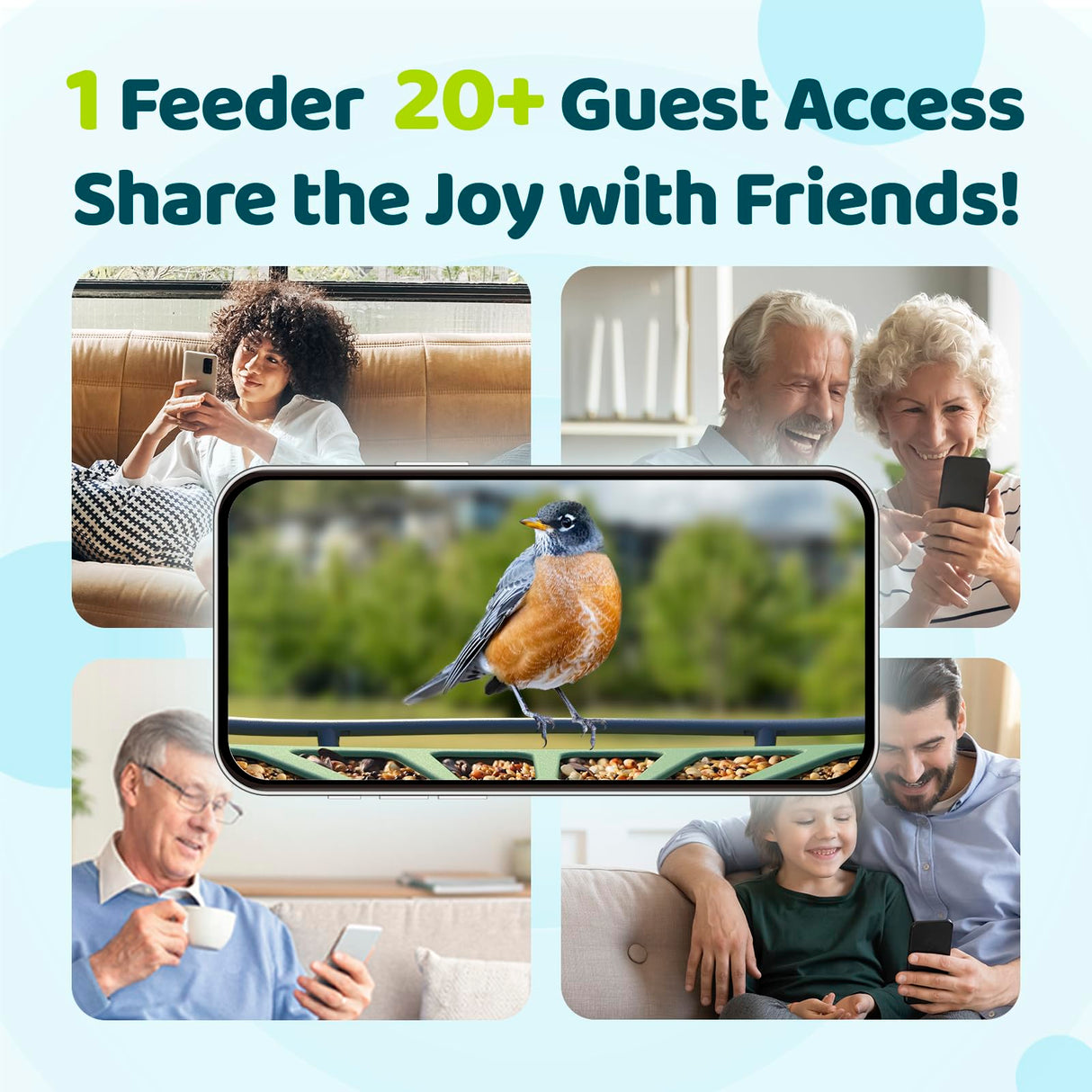 Birdfy 2 Smart Bird Feeder 3 Lenses & 2 Cameras, Dual Angles, Solar-Powered, Wireless Birdwatching, Permanent AI Identify 6000+ Bird Species & Motion Detection, Gift Present Birdfy