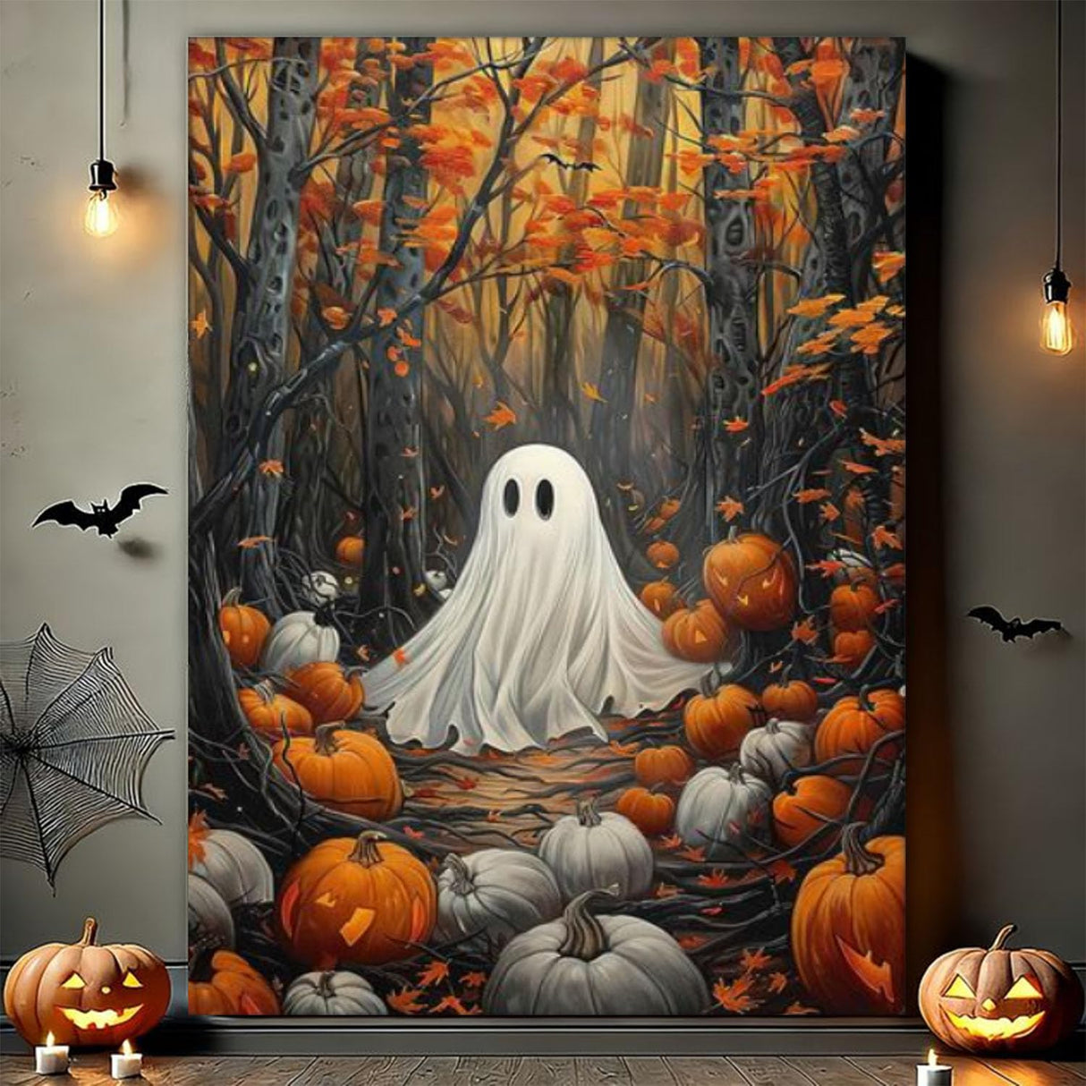 Arttoplus Halloween Paint by Numbers Kit for Adults Beginner-Ghost Adult Paint by Number Kits on Canvas, Ghost DIY Acrylic Oil Painting by Numbers for Adults for Gift Home Wall Decor(16x20inch) Arttoplus