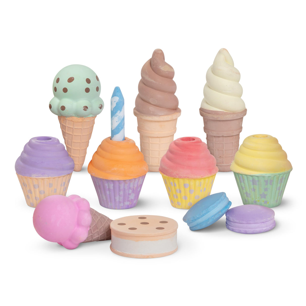 Melissa & Doug Ice Cream & Cake Chalk Set Arts And Crafts For Kids, Sidewalk Chalk For Kids Ages 3+ Melissa & Doug