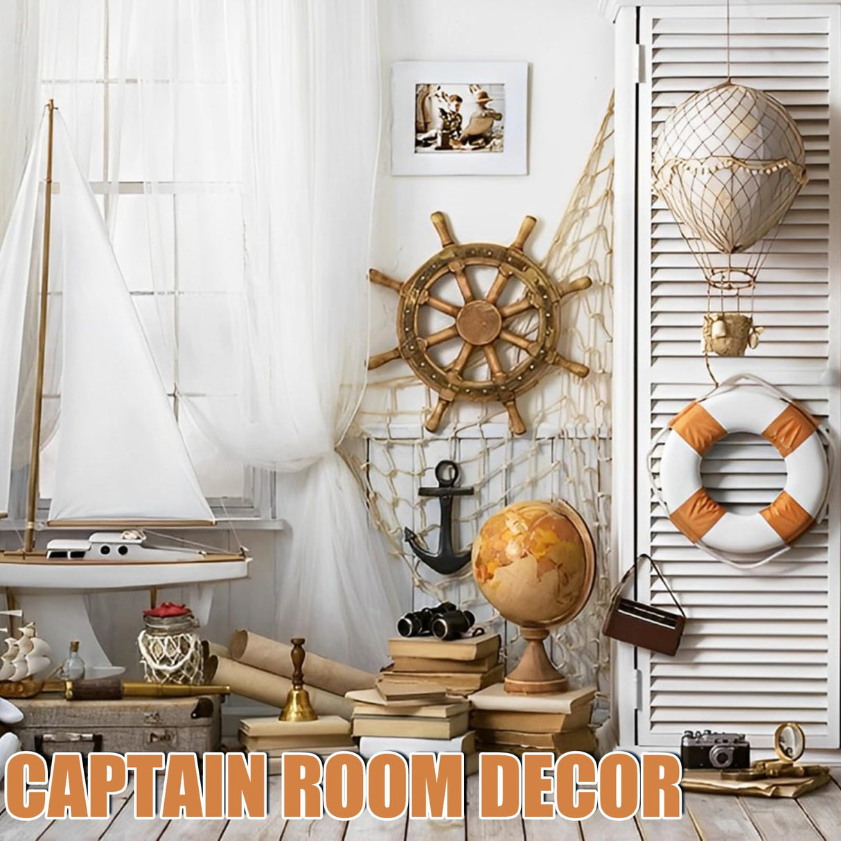 2 Pack Fish Net Decorations for Party, Natural Cotton Hawaiian Party Fishing Net Decorative, Nautical Themed Cotton Fishnet Under The Sea Pirate Ocean Beach Decor BWEALT