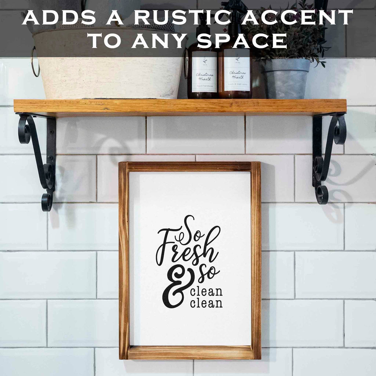 So Fresh And So Clean Sign 11x16 Inch, Farmhouse Bathroom Decor Wall, So Fresh So Clean Wall Art, Small Bathroom Sign Rustic Farmhouse Bathroom Wall Decor Funny Bath Room Sign with Wood Frame MAINEVENT