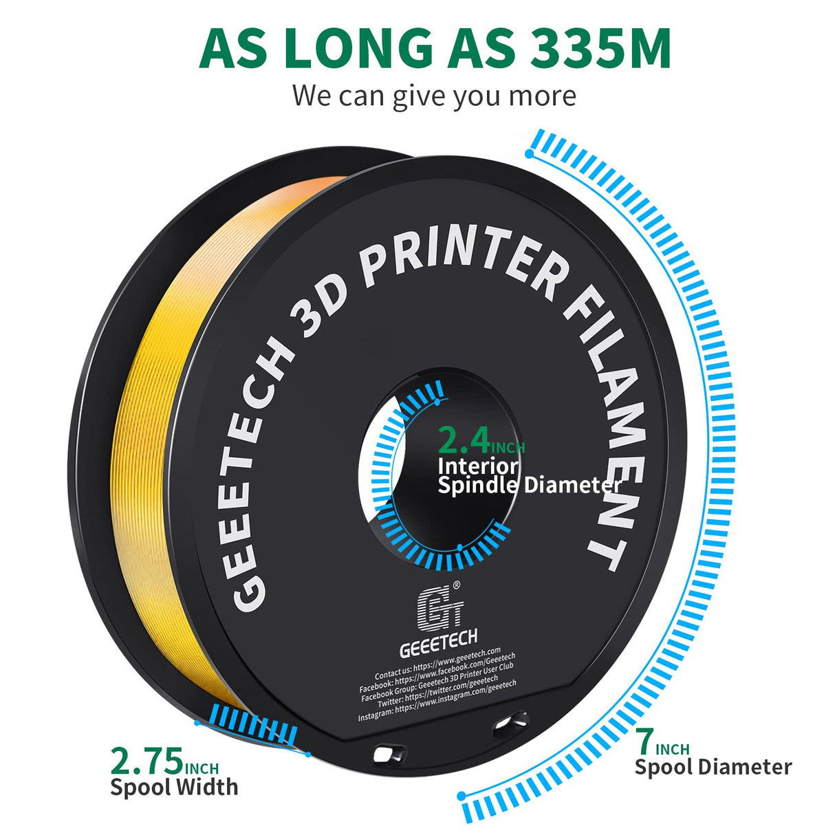 Geeetech Yellow PLA Filament 1.75mm, 3D Printer Filament Dimensional Accuracy +/- 0.03mm, Upgrade Tidy Winding Tangle-Free, 1kg Spool(2.2lbs) Fit Most FDM 3D Printers Geeetech