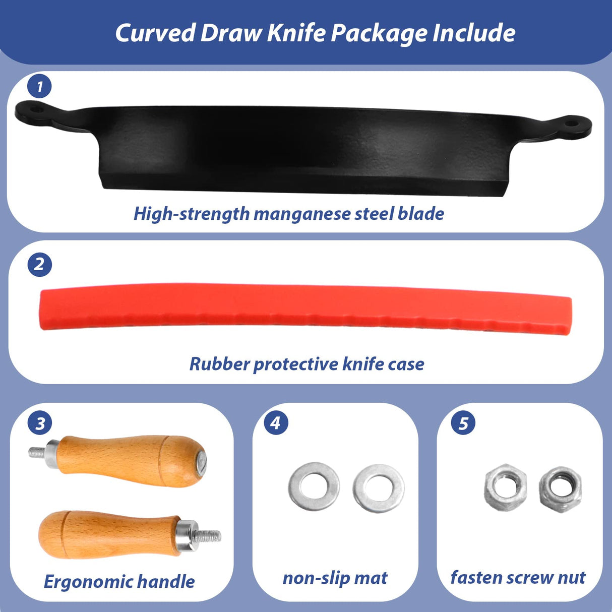 10 in Draw Knife,Felled Draw Shave Knife, Curved Draw Knife Draw Shave Tool Woodworking Debarking Hand Tool, Wood Razor Shaving Wood Barking Tool,Bark Peeler, Drawing Knife, Draw Shave, Shaving Knife Beendou