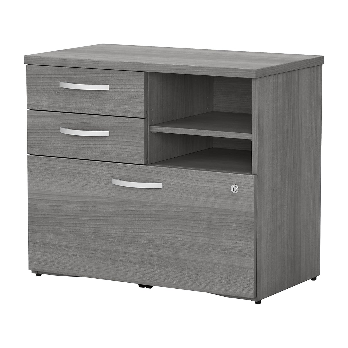 Bush Business Furniture Studio C Office Storage Cabinet with Drawers and Shelves, Platinum Gray (SCF130PGSU) Bush Business Furniture