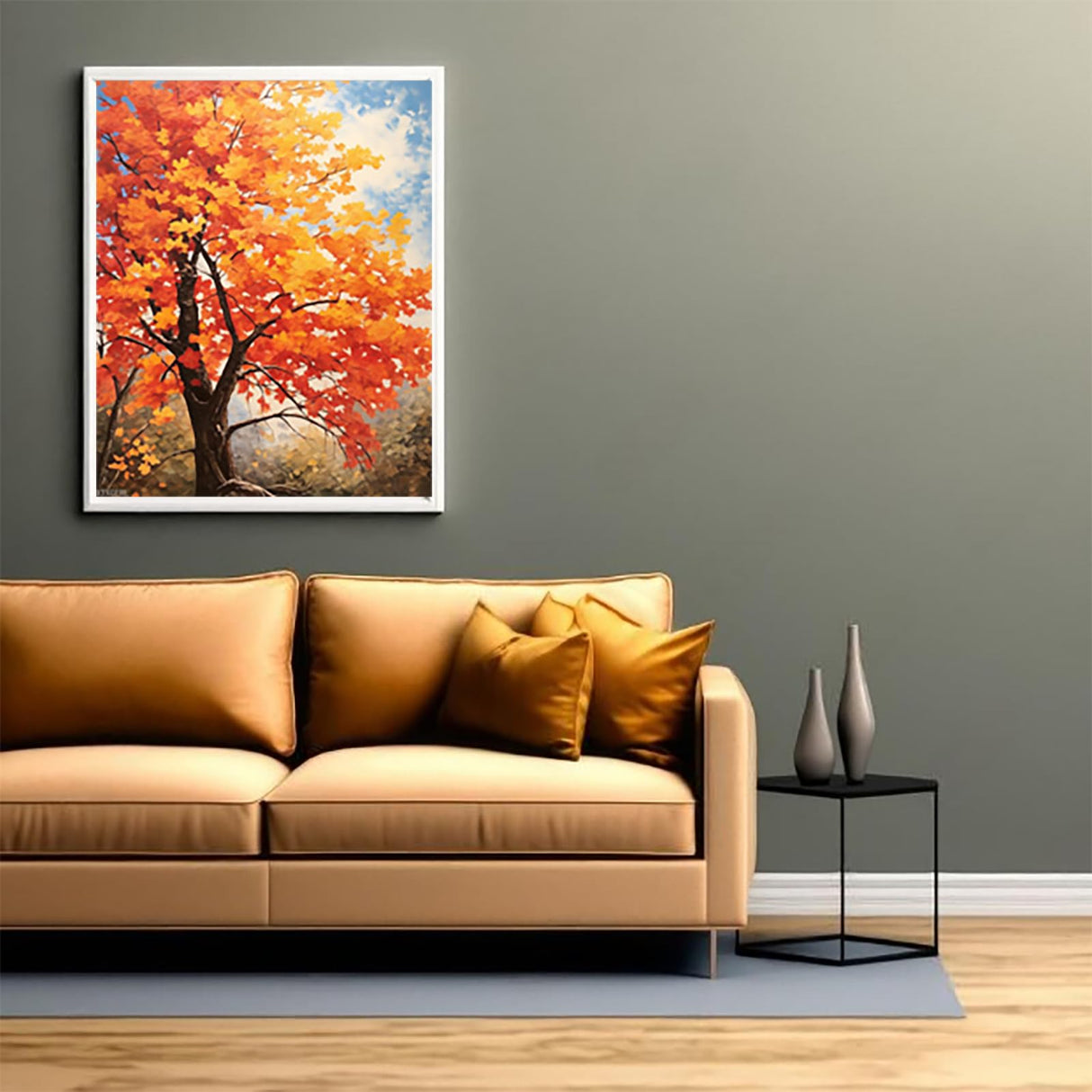 XTXGERL Paint by Number for Adults, Maple Tree Fall Foliage, Oil Painting for Beginner Students, DIY Acrylic Painting Kit for Room Decor Gift for Birthday Festival 16x20 Inch XTXGERL