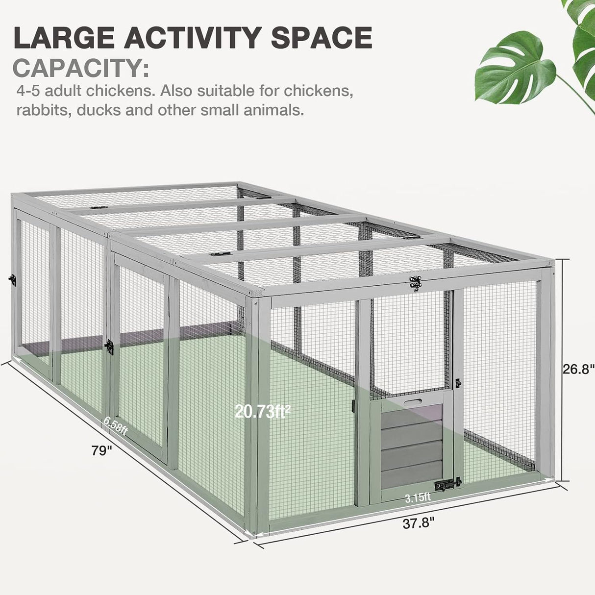 MEDEHOO Large Chicken Coop Run Extension-Durable Chicken Enclosure for Chicks, Ducks, Rabbits(20.73 Ft²) MEDEHOO