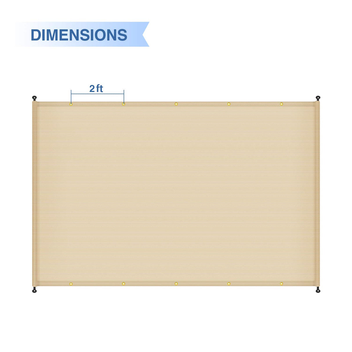 E&K Sunrise 8’x16’ Outdoor Shade Canopy Cover with Grommets Weighted Rods Sun Shade Cover UV Block for Pergola Patio Deck Backyard (Beige) E&K