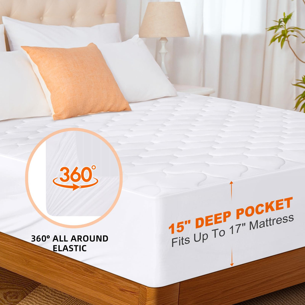 HYLEORY Heated Mattress Pad King Size Dual Control, Fast Heating Bed Warmer, Electric Mattress Pad Cover with Deep Pocket 9 Heat Settings, 10 H Auto Shut Off, Machine Washable, White 78"*80" HYLEORY