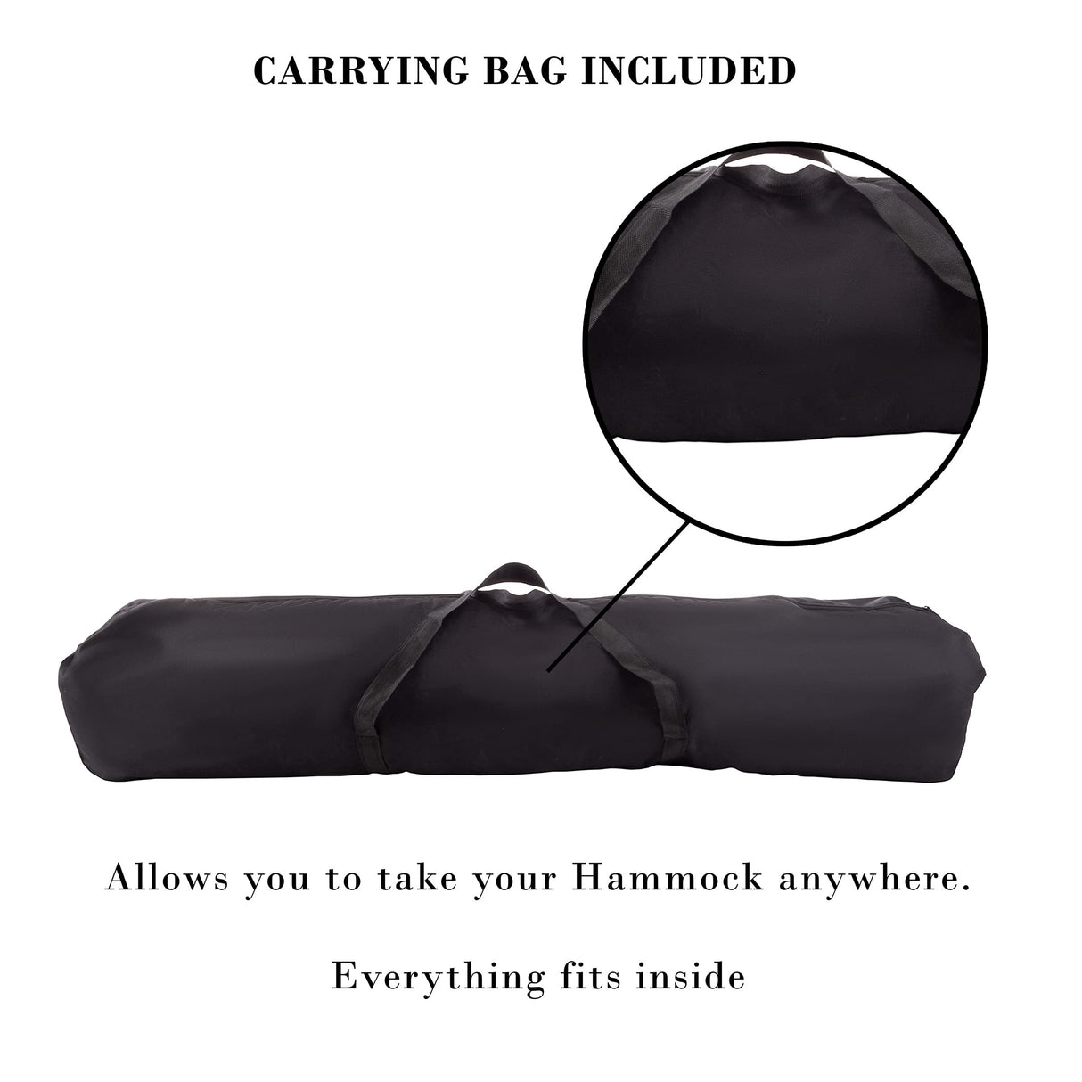 Fabric Hammock with Stand Included - Portable Hammock with Carry Bag and Powder-Coated Steel Frame for Travel or Backyard by Pure Garden (Blue Stripe) Pure Garden