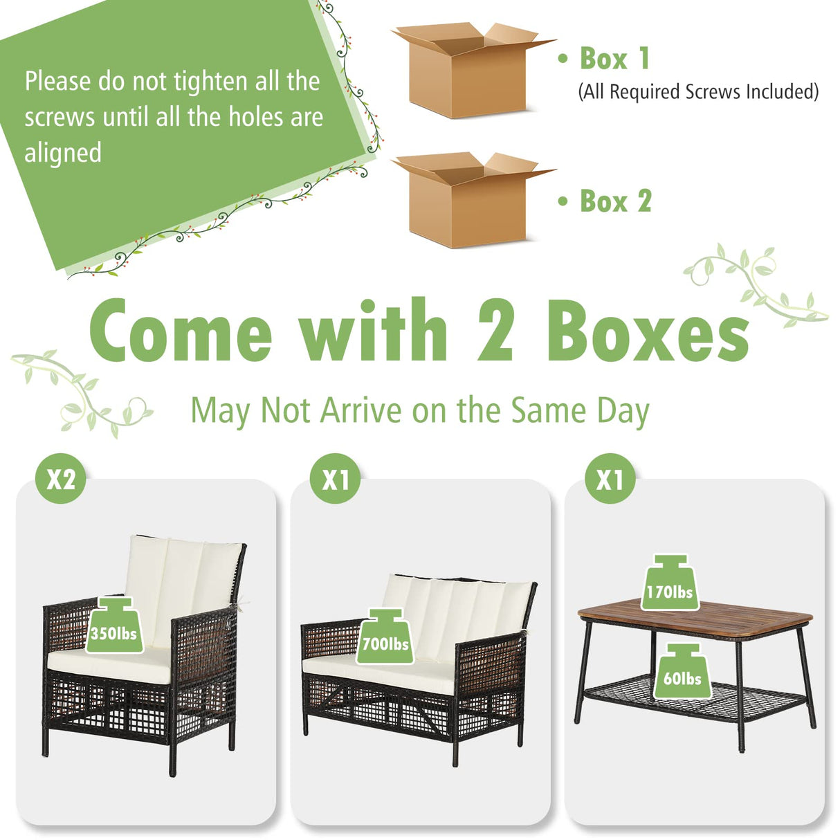 Tangkula 8 Pieces Patio Furniture Set, Outdoor PE Wicker Conversation Set with 2-Tier Coffee Table, Acacia Wood Tabletop & Extra Storage Shelf, Outdoor Furniture Sofa Set w/Cushions (2, Off White) Tangkula