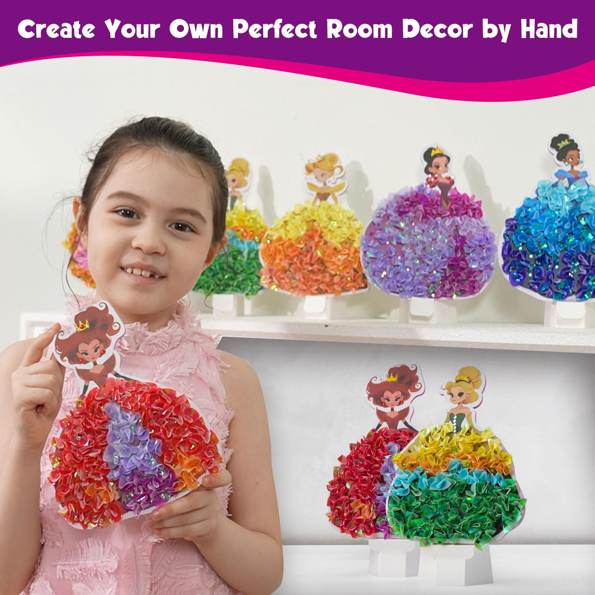 MyPixie Poke Art Kits for Girls, Arts and Crafts for Kids 4-8, DIY Creative Activity Toys, Birthday Gifts for Girls 4 5 6 7 8 9 10 (Princess) MyPixie