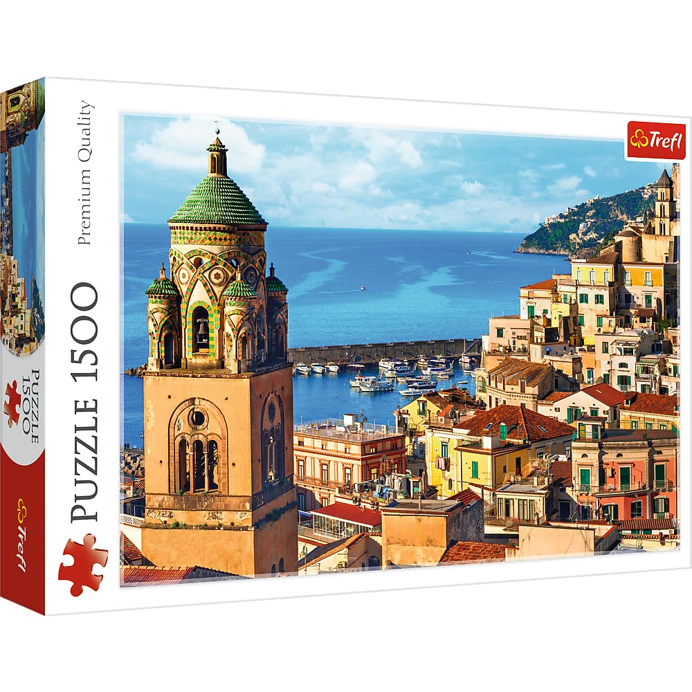 Trefl Amalfi, Italy 1500 Piece Jigsaw Puzzle Red 33"x23" Print, DIY Puzzle, Creative Fun, Classic Puzzle for Adults and Children from 12 Years Old Trefl