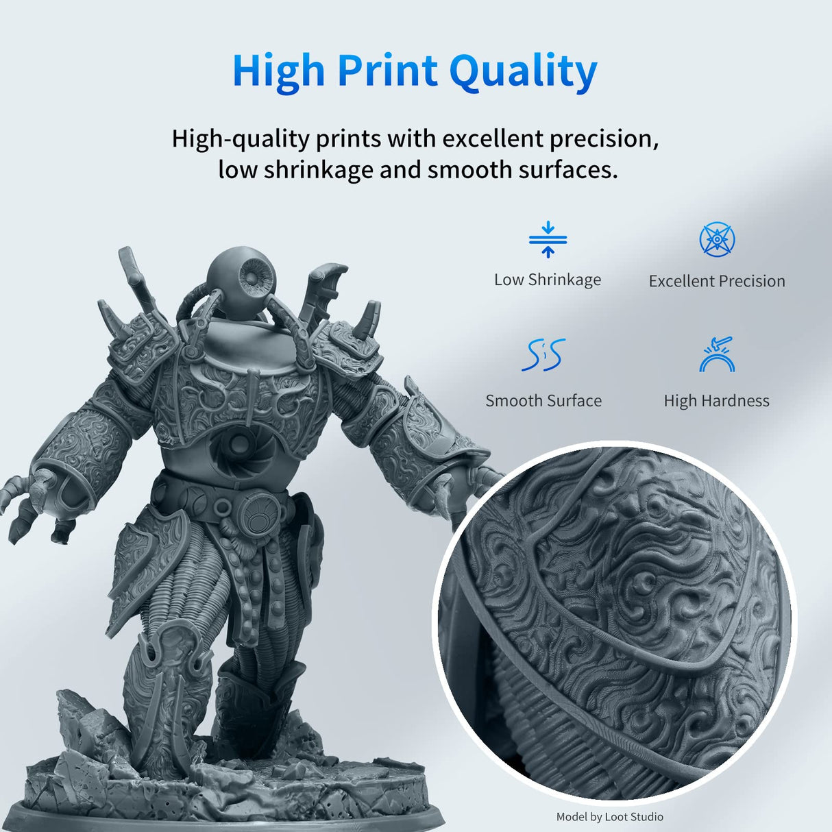 ANYCUBIC Wash and Cure 3 Station and Upgraded 8K 3D Printer Resin (HD Grey, 1KG) ANYCUBIC