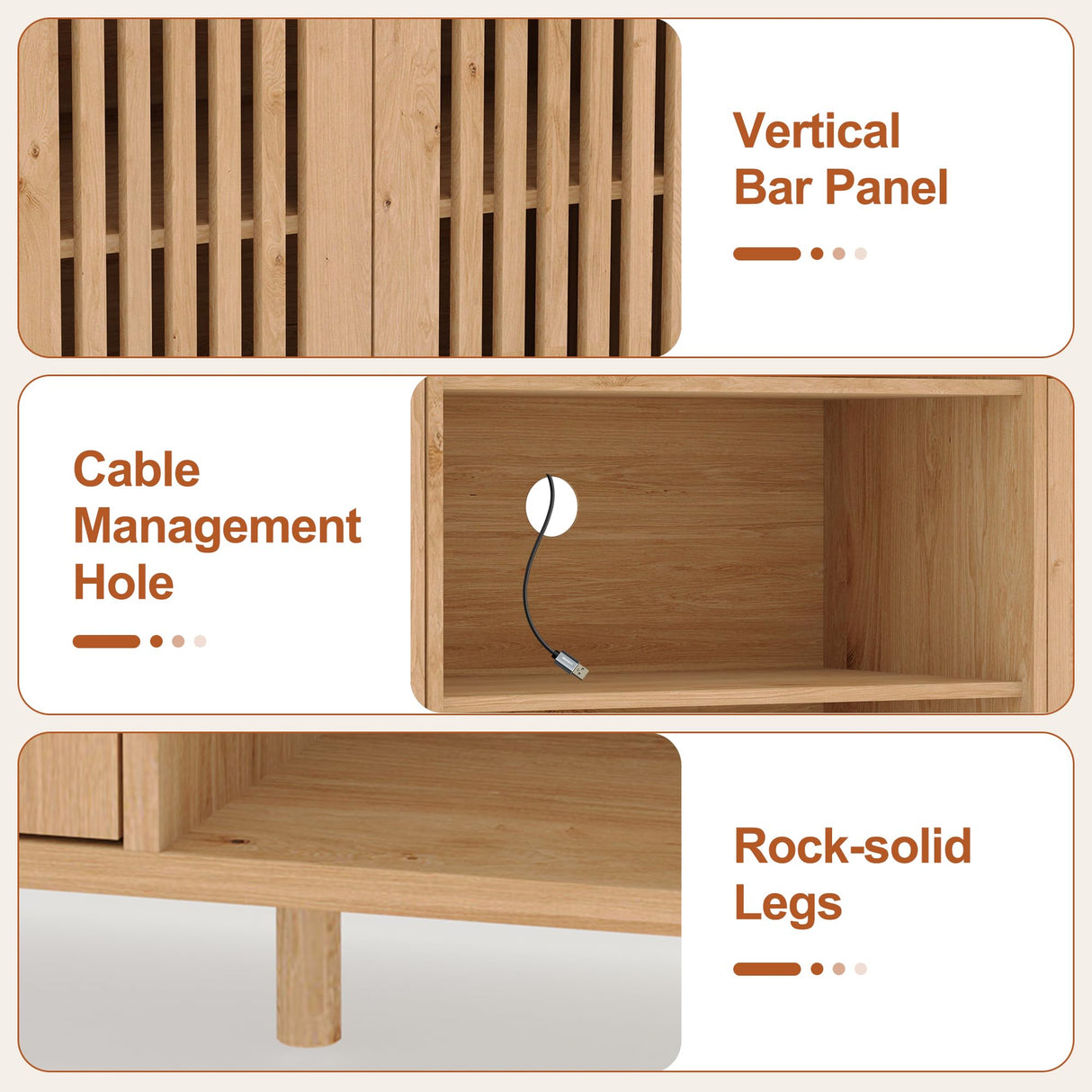 Entertainment Center with Bookshelves, Farmhouse TV Stand for 70 Inch TVs, TV Stands for Living Room w/Adjustable Shelves & Storage Cabinet, Modern Console Cabinet for Bedroom Home Theater HomeEterna