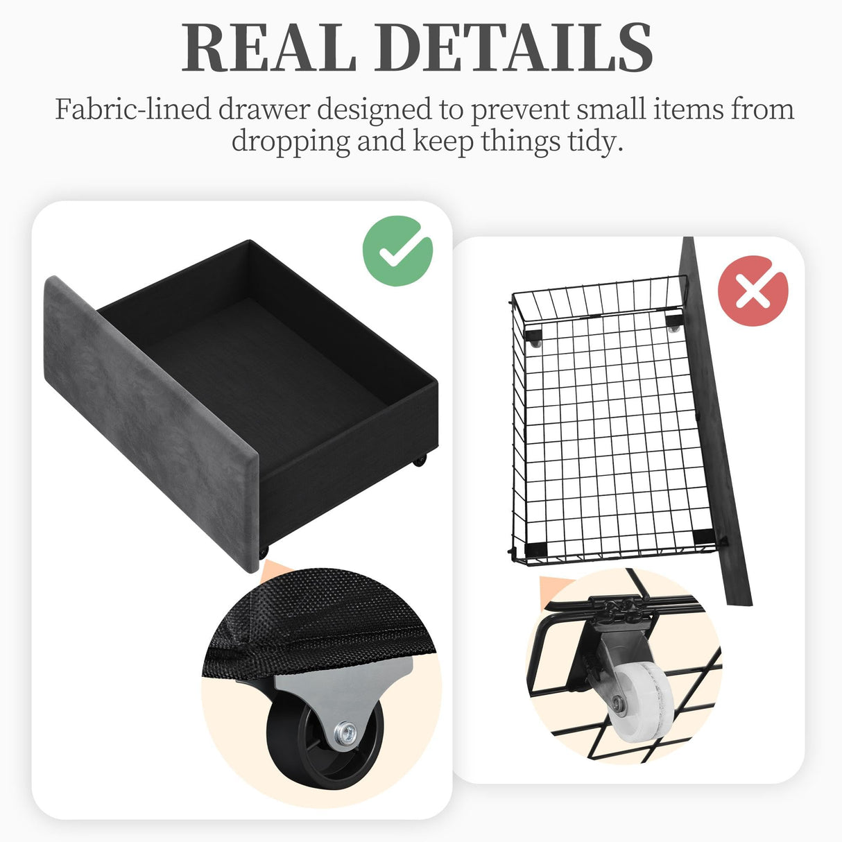 Stylish Dark Gray Queen Bed Frame with Adjustable Headboard and 4 Storage Drawers Yaheetech