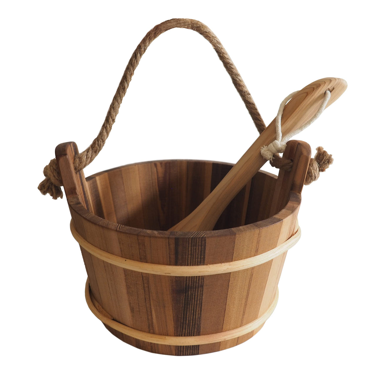 HSE Cedar Sauna Bucket & Ladle (4L, Red Cedar) Home Sauna Experience