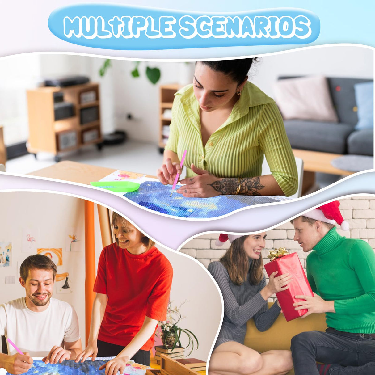 UPABLUNSO Skeleton Riding Motorcycle Diamond Painting Art Kit for Adults DIY Diamond Art Painting Full Drill Round Gem Art for Crafts Wall Decor 12x16 inch UPABLUNSO