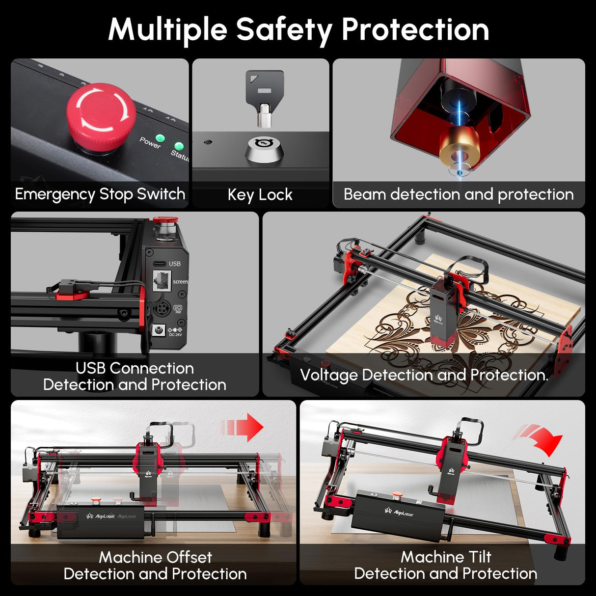 AlgoLaser DIY KIT Laser Engraver Laser Cutter Machine, 10W Output Laser Engraving for Making 3D Wooden Puzzles, Engraving Machine for Wood, Metal,Stainless Steel AlgoLaser