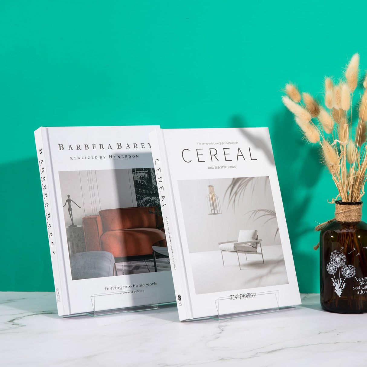 12 Pack Display Stand with Ledge, Acrylic Book Display Stand Tablet Holder Easel Holder for Displaying Pictures, Books, Albums, Music Sheets, Notebooks, Artworks, Cds, Large PARBEE