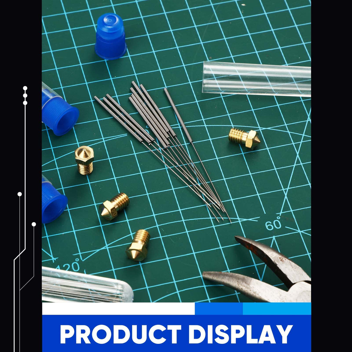 48 Pieces 3D Printer Nozzle Cleaning Kit 0.4 mm Stainless Steel Nozzle Cleaning Needles 3D Printer Nozzle Cleaner for 3D Printer Accessory Hotop