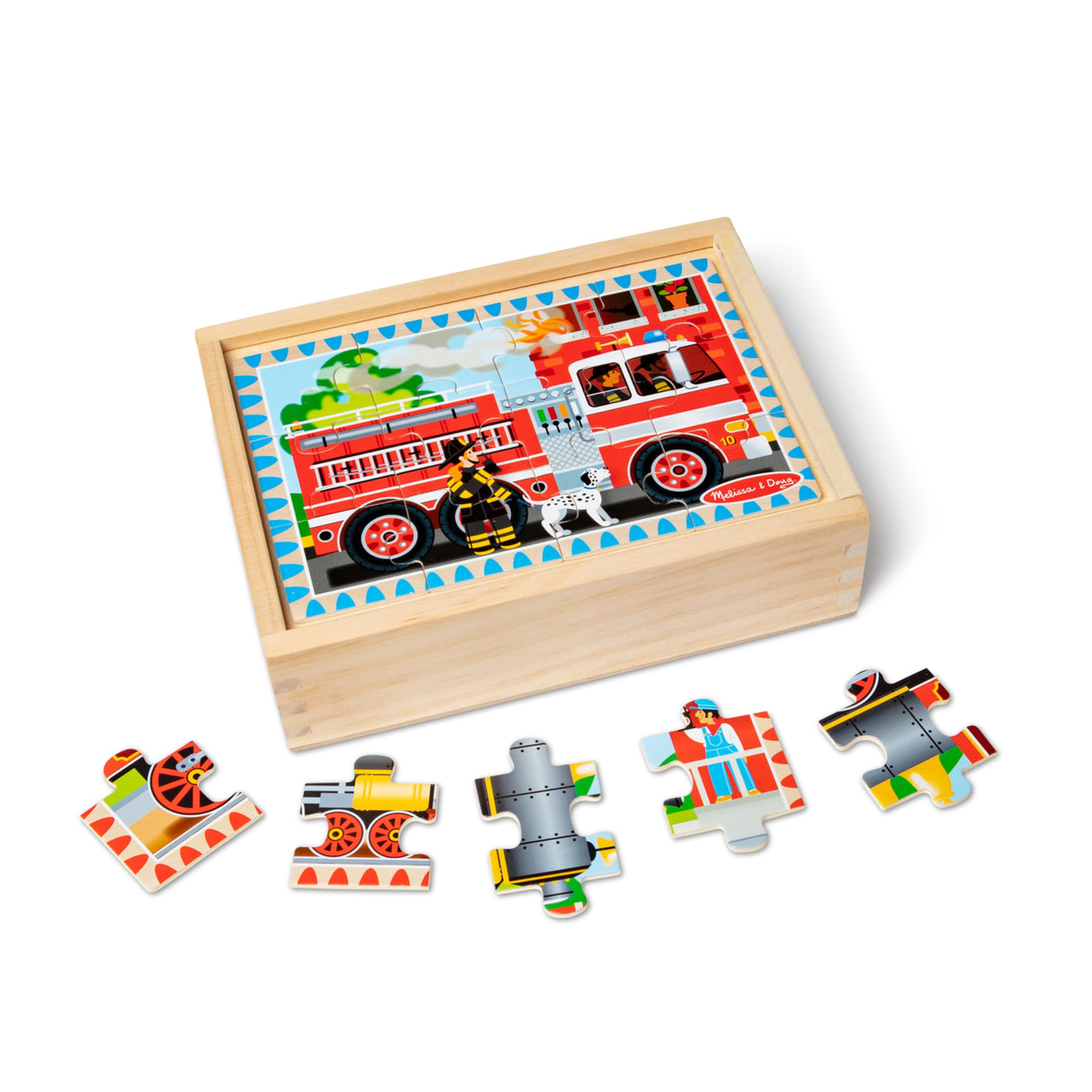 Melissa & Doug Wooden Jigsaw Puzzles in a Box 2-Pack for Preschool Boys and Girls – Pets, Vehicles Melissa & Doug