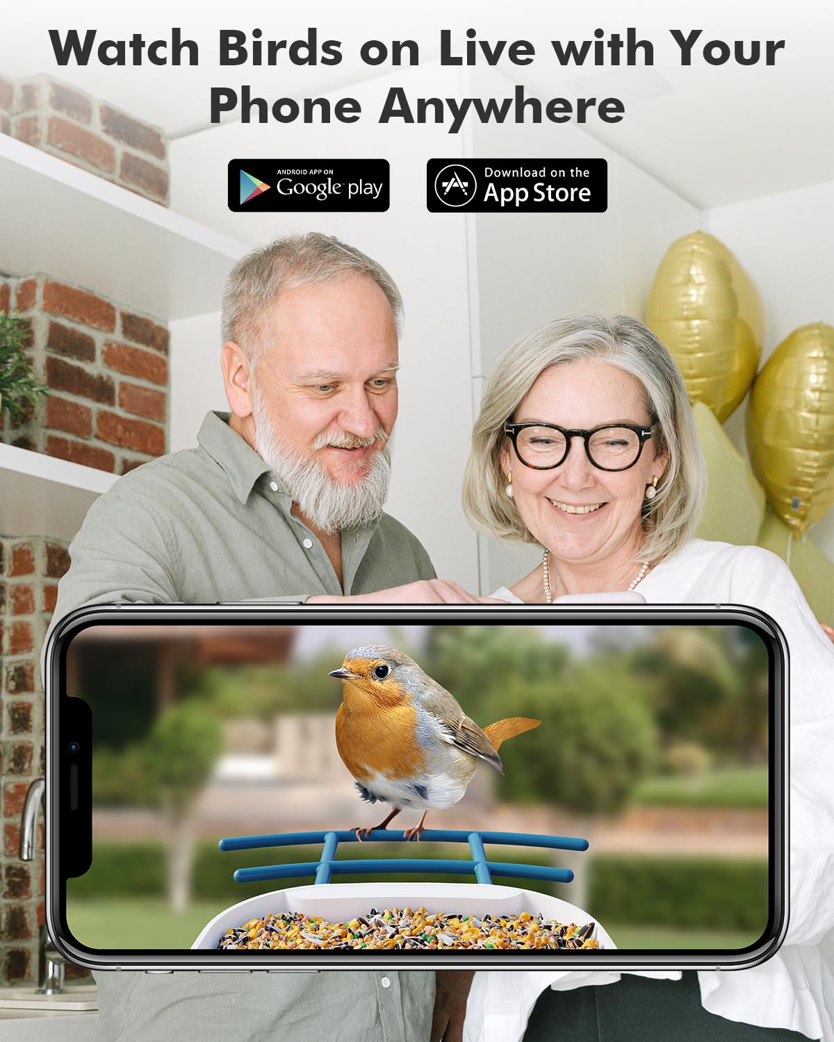 Dzees Smart Bird Feeder with Camera, Bird Feeder Camera Wireless Outdoor, AI Identify Bird Species, Auto Capture Bird Videos, 1080P HD Bird Camera Dzees