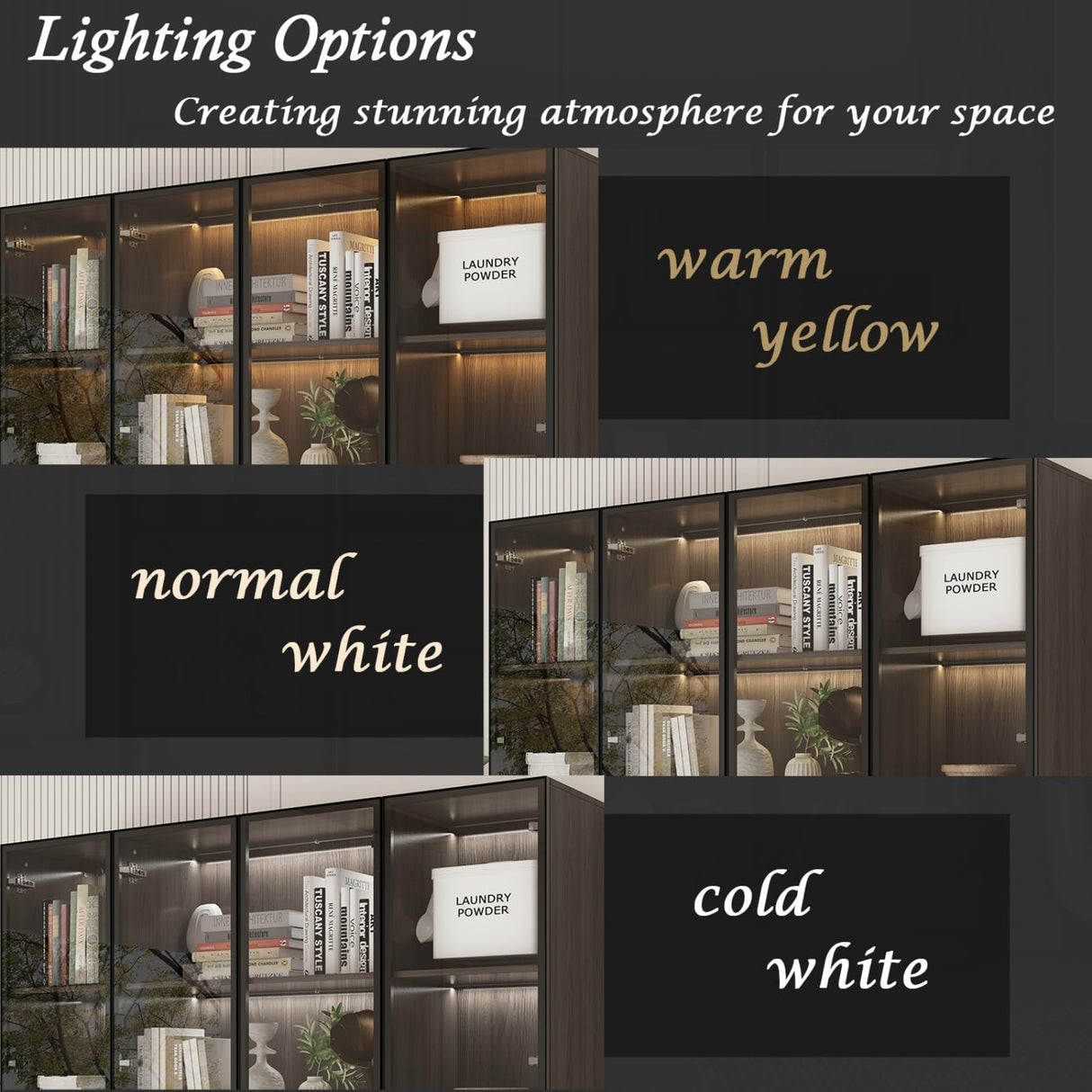 FAMAPY Display Cabinet with Glass Doors & Lights, Display Case with Adjusatble Shelves & 3 Drawers, for Curio Trophy Living Room Home Office, Brown, 15.7”D x 63”W x 78.7”H FAMAPY