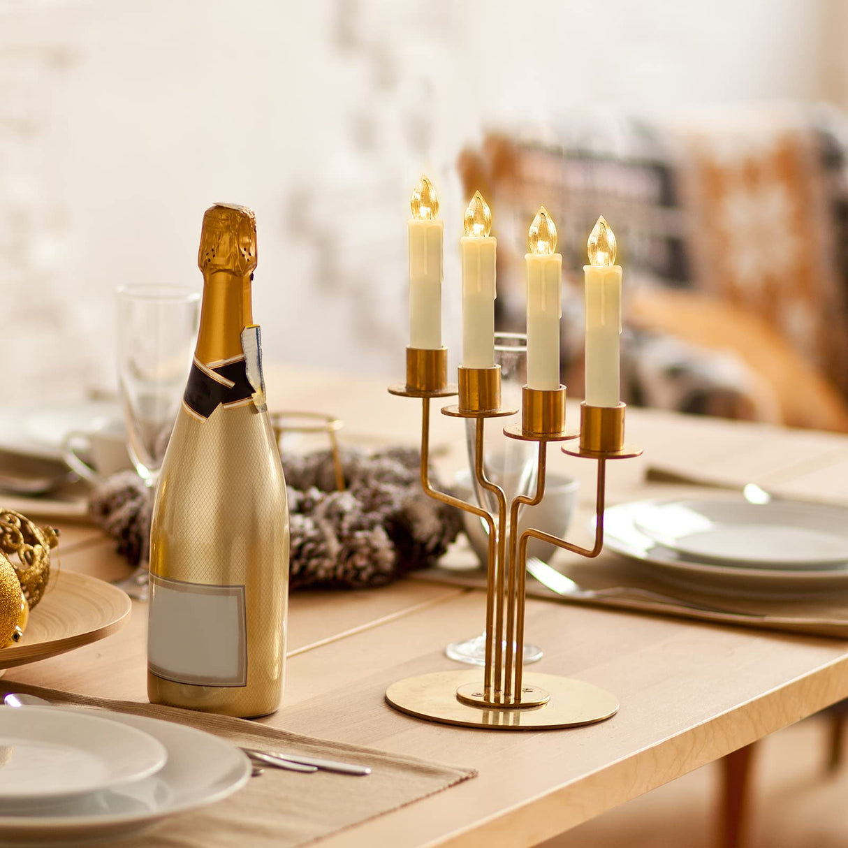 Daord 30 PCS Flameless LED Taper Candles Battery Operated Christmas Tree Candle Lights Electric Fake Candles with Remote Timer Perfect for Holiday Home Garden Wedding Parties Decor (30 PCS,Ivory) Daord