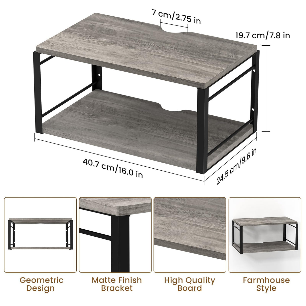 NANAGIFTREE Floating Nightstand Wall Shelf, Wood Bedside Shelf Wall Mounted Nightstand Set of 2, Floating Bedside Table for Bedroom, Living Room, Bathroom, Kitchen, Office (Light Ivory) NANAGIFTREE