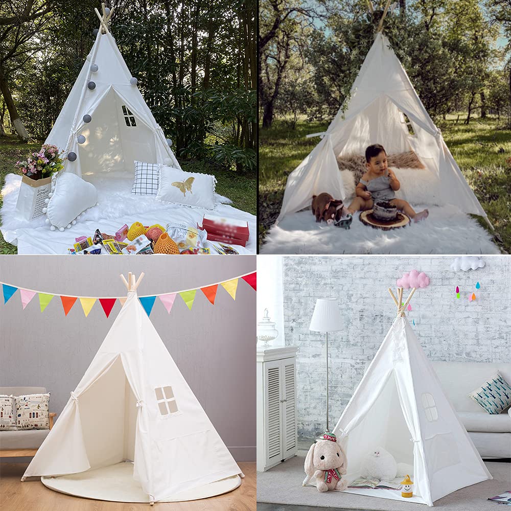 RongFa Teepee Tent for Kids-Portable Children Play Tent Indoor Outdoor (White) RONGFA