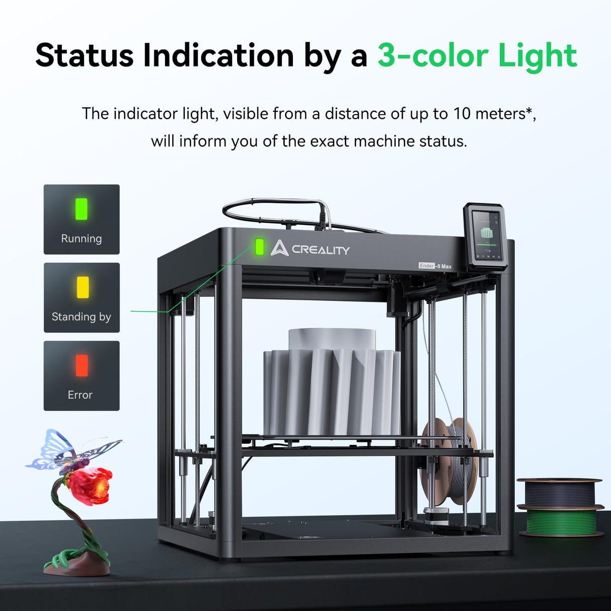 Creality Ender 5 Max 3D Printer, 3D Printing Machine with 700mm/s High-Speed Printing, 400 * 400 * 400 Large Print Area, 64-Point Auto Leveling 300℃ High Temp Precise Linear Rail Creality