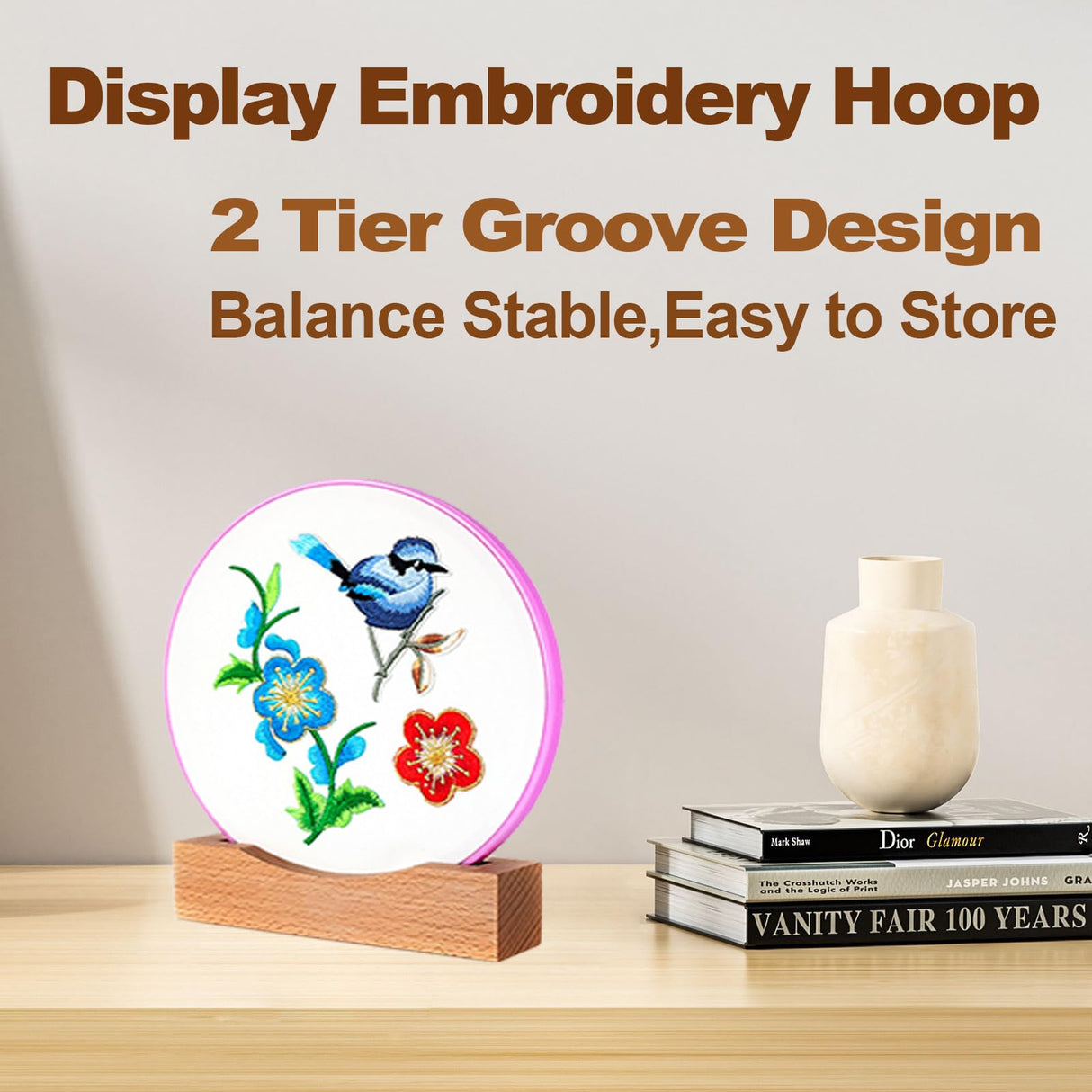 YUNHAN Embroidery Display Holder Suitable Cross Stitch Frames,Lap Embroidery Stand Display 3Pack Embroidery Hoop Stand Display Cross Stitch Kits (Suitable 3-6.7IN Frame) YUNHAN