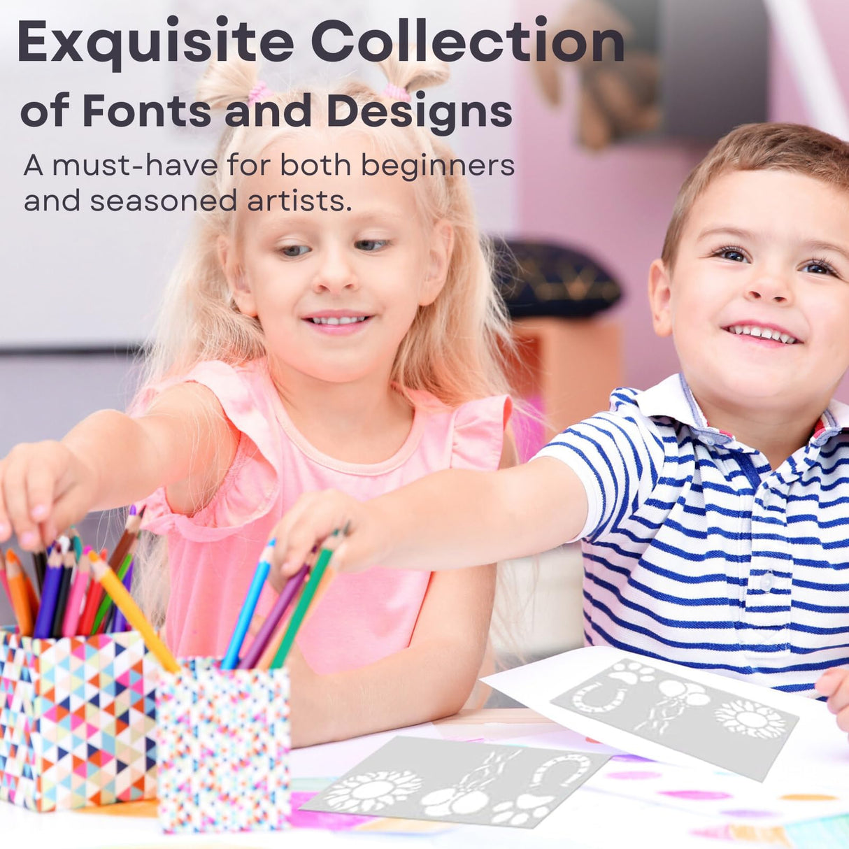 Stencils for Painting, 45 Pack, 8.27x5.52 Inch, Reusable Plastic Large Letter Stencils for Painting on Wall, Wood, Fabric, Rock, Chalkboard, Signage, Art Projects Lofivilra