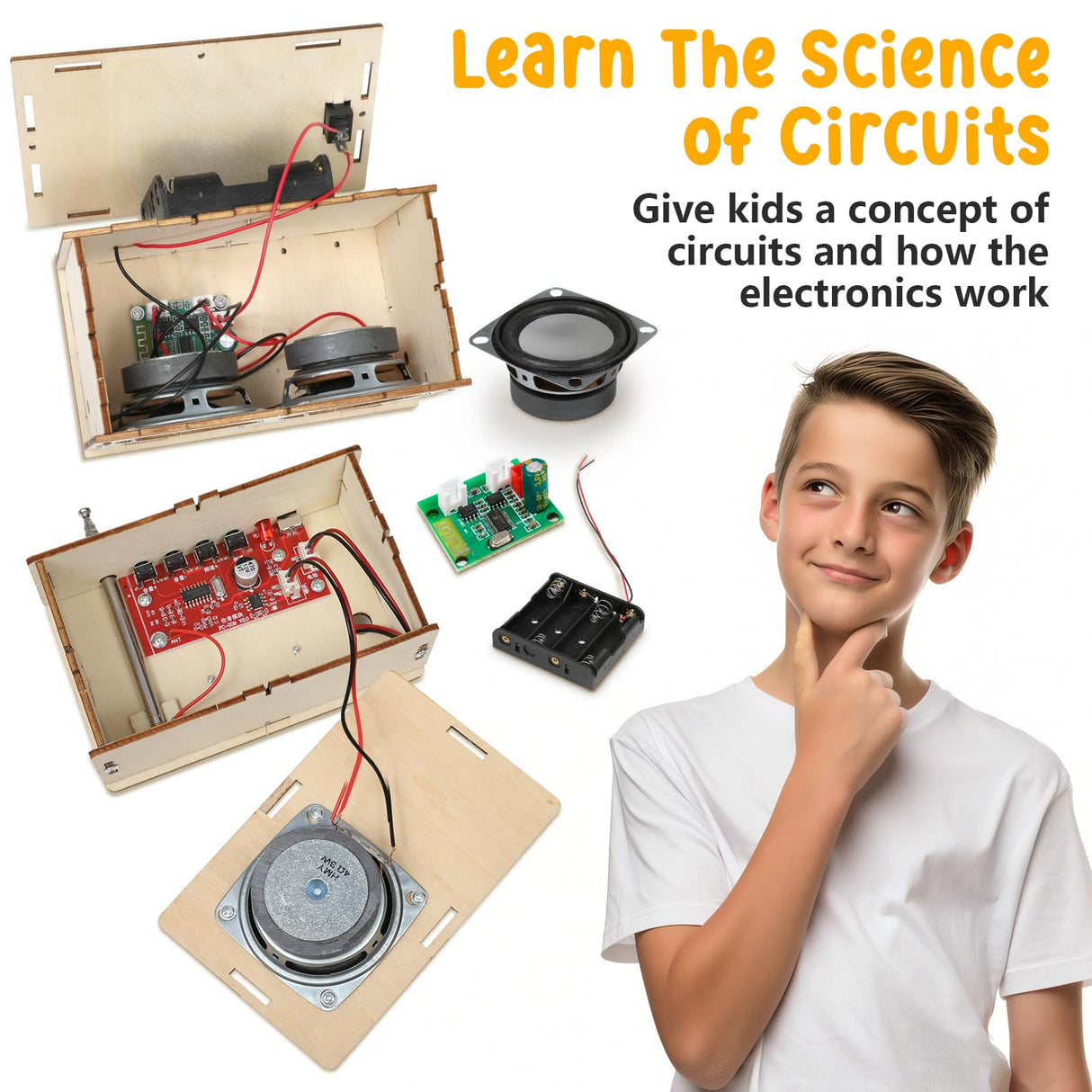 Stem Projects Toys for Boys age 8-12 12-14 Science Kit Building Own Bluetooth Speaker & FM Radio DIY Electronics Kit Science Experiments Kid 9-12 Boy Toys Birthday Gift 8 9 10 11 13 Year Old Teen Girl choopheme
