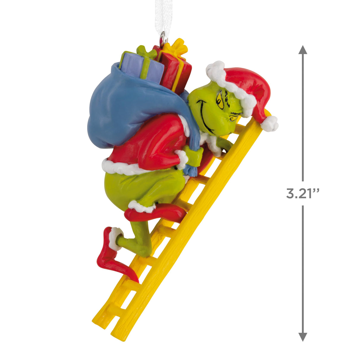 Hallmark Dr. Seuss's How The Grinch Stole Christmas! Grinch on Ladder Christmas Ornament, Christmas Movie Gifts Hallmark