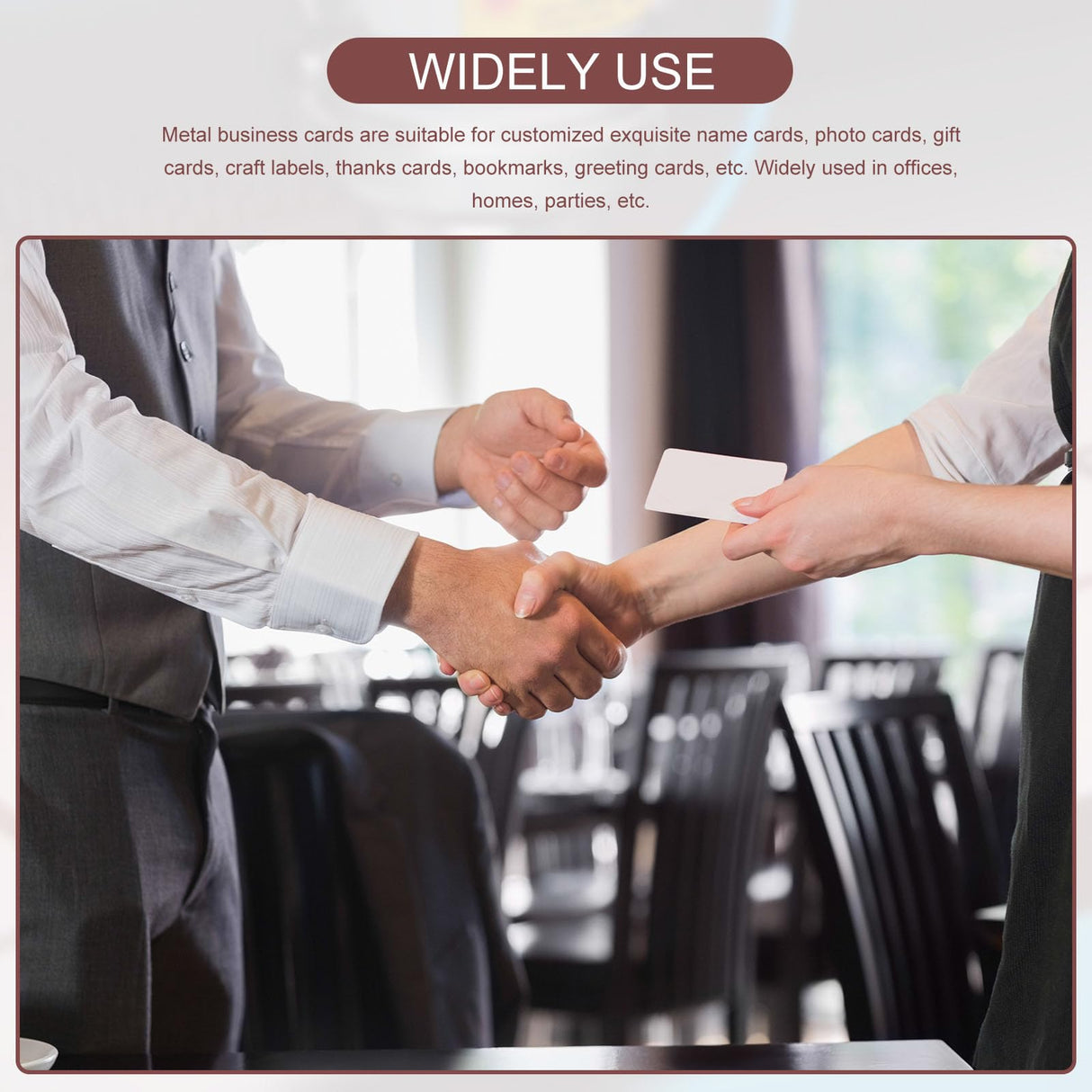 PATIKIL 50 Pack Sublimation Metal Business Cards Blank, 0.45mm Thick 3.4x2.1 Inch Aluminum Printable Name Card for Custom DIY Print, White PATIKIL