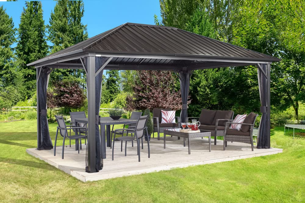 Genova Gazebo 12 x 16 ft. Steel roof Sojag