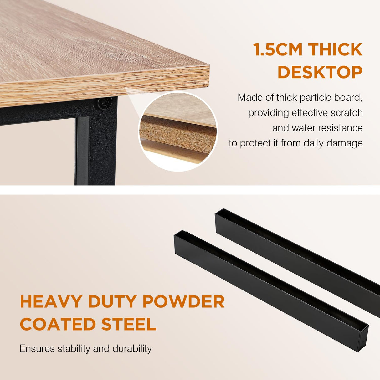 PayLessHere 32 inch Computer Desk,Office Desk with Metal Frame,Modern Simple Style for Home Office Study,Writing for Small Space,Nature PayLessHere