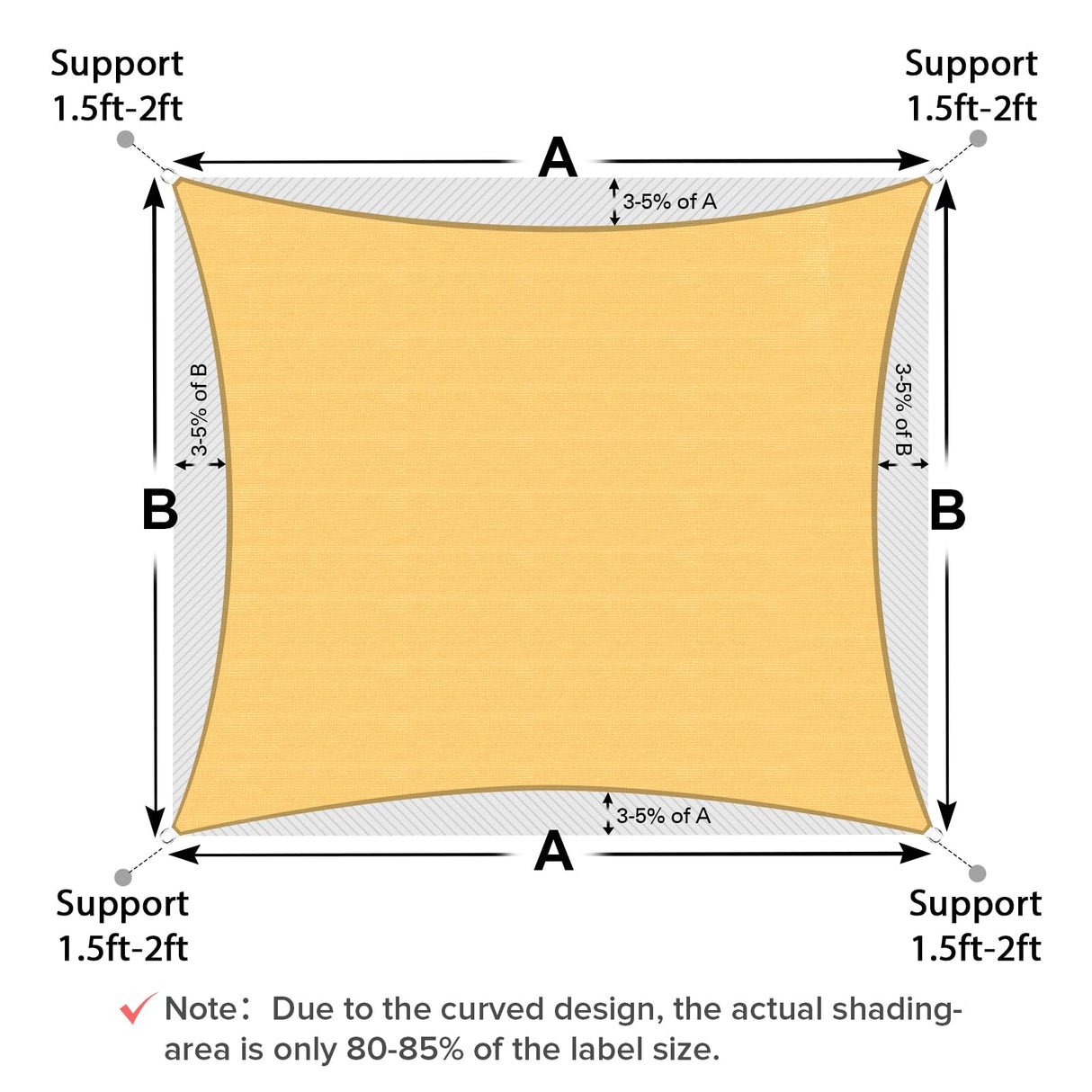 Artpuch Sun Shade Sail, 10'x13' Sand Rectangle, Curved Edged Commercial Grade 185GSM Permeable Outdoor Shade Cloth for Deck, Backyard, Patio (Custom Sizes Made) Artpuch