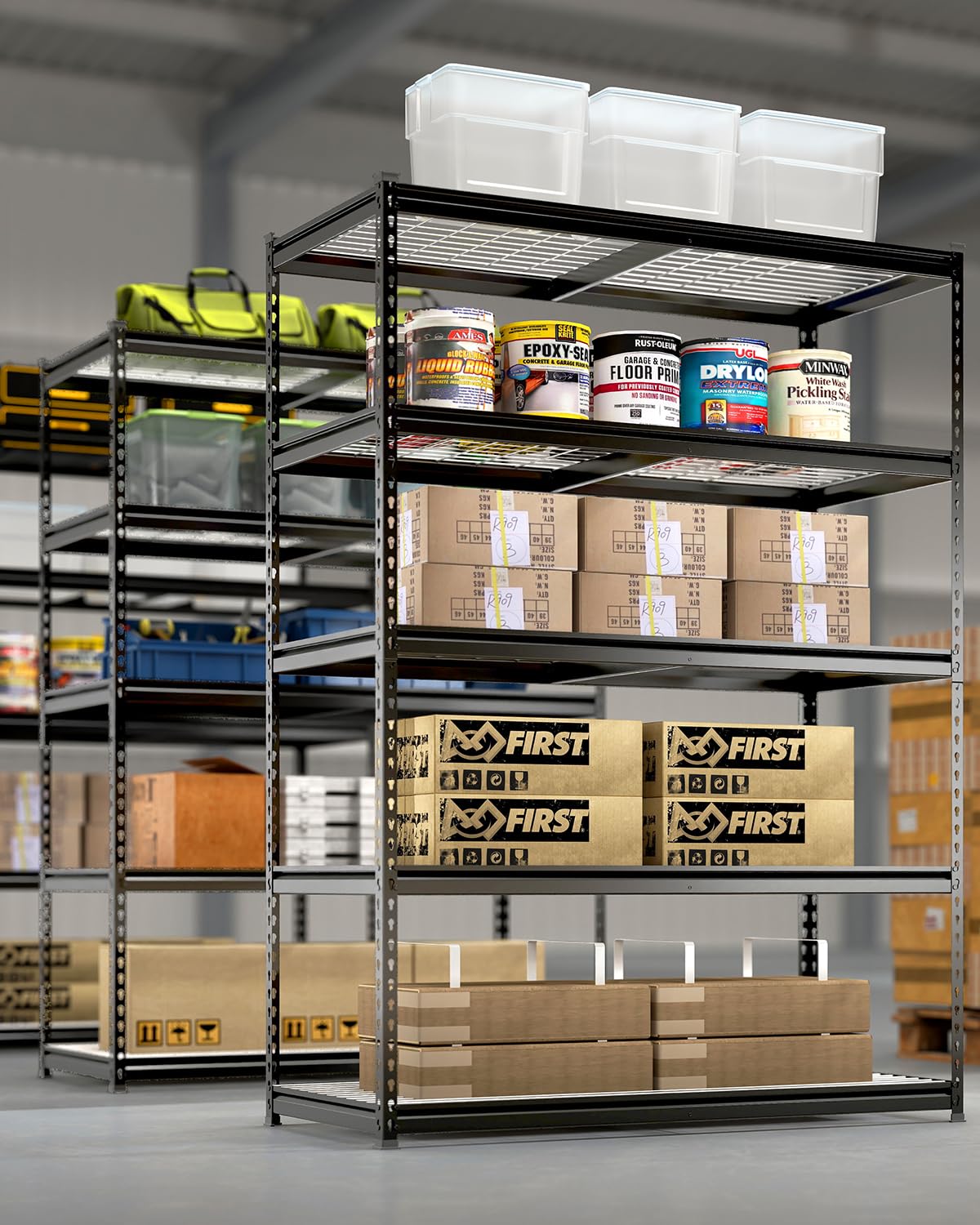 WORKPRO 5-Tier Heavy Duty Metal Shelving Unit, 72”H x 48”W x 24”D, Adjustable Storage Rack with 4000 lbs Capacity, for Garage, Basement, Workshop, Warehouse WORKPRO