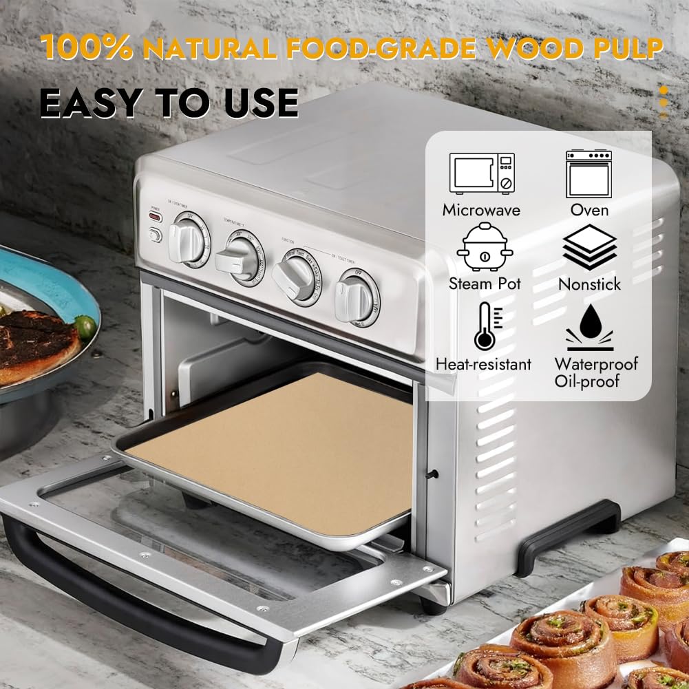 BYKITCHEN 11 x 9in Air Fryer Parchment Paper Sheet Liners Compatible with Breville Smart Oven Air Fryer Pro BOV900BSS/ Cuisinart Air Fryer Toaster Oven, Airfryer Toaster Oven Combo Accessories(120pcs) BYKITCHEN