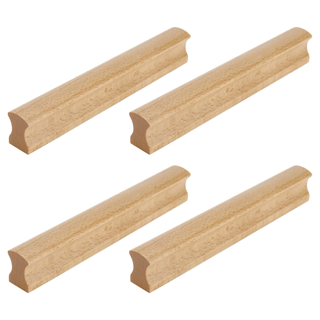 Tighall 6PCS Wooden Simple Drawer Handles, 5" Hole Centers Cabinet Pulls Rectangle Solid Wood Hardware Handles Decorative Furniture Pulls for Dresser Wardrobes (Beech) Tighall