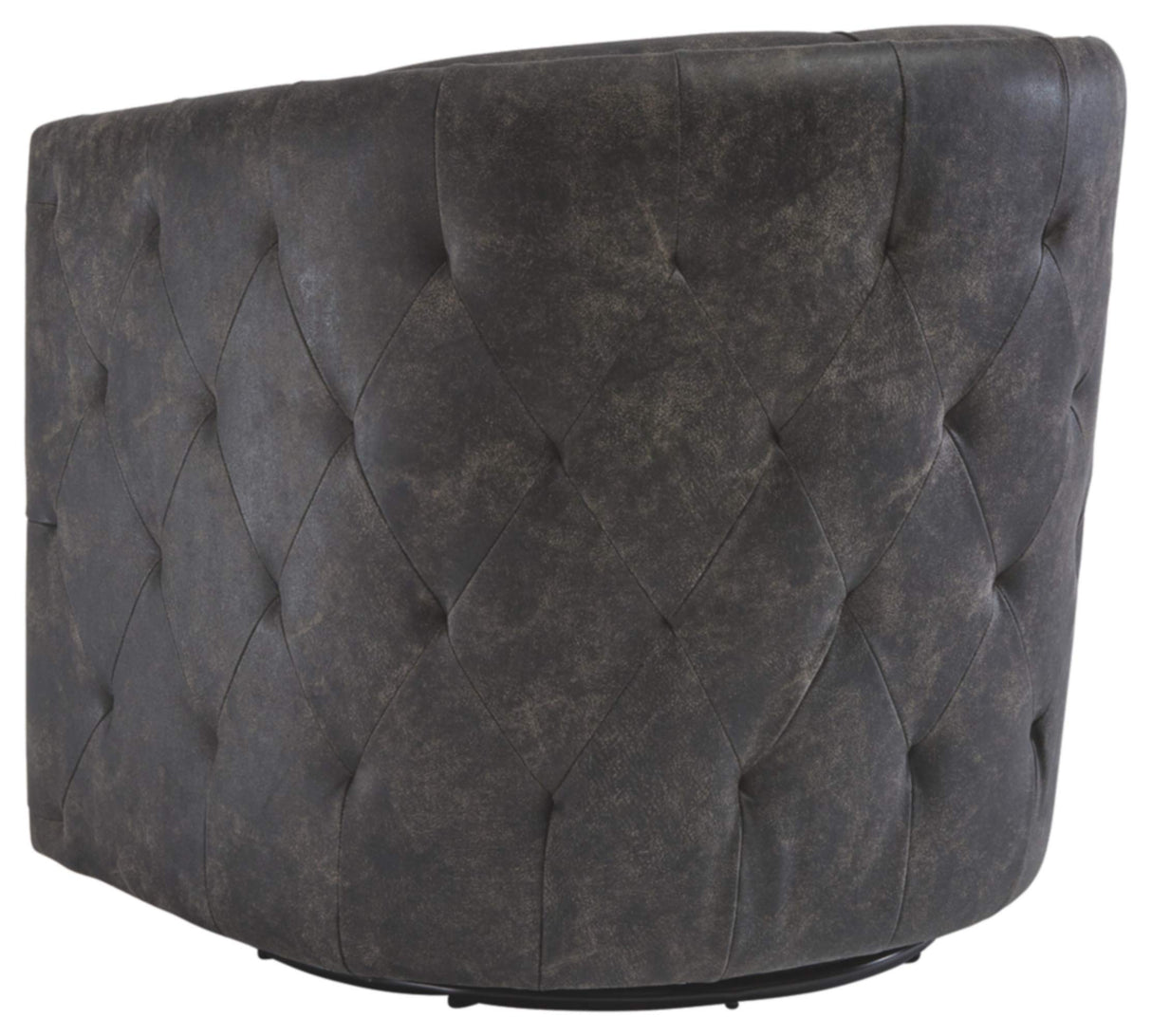 Signature Design by Ashley Brentlow Tufted Barrel Accent Swivel Chair, Distressed Black Signature Design by Ashley