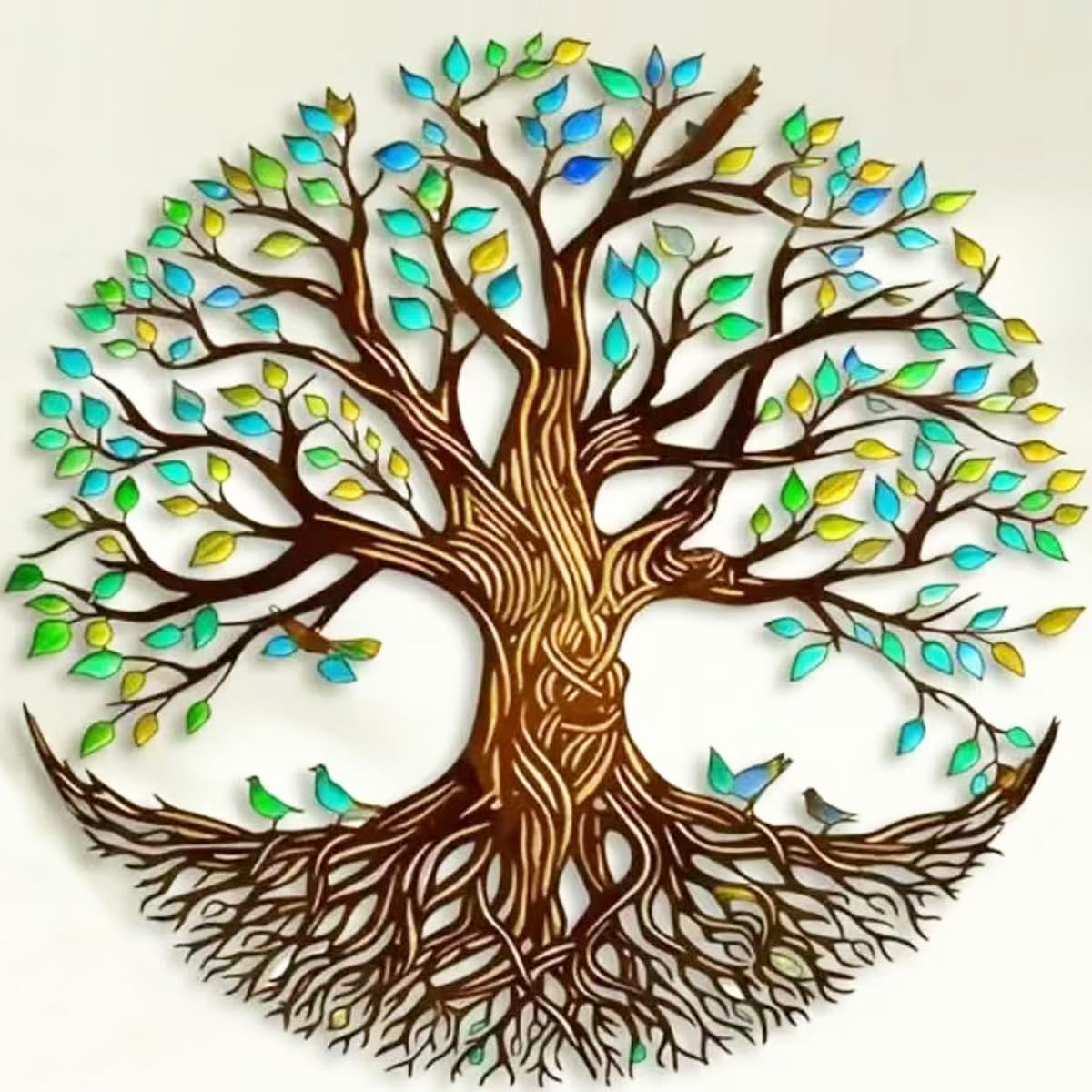 Tree Diamond Painting Kits for Adults,5D Tree of Life Diamond Art Kits,DIY Round Full Diamond Dots Painting and Craft for Home Wall Decoration 13.8×13.8 Inch GEMFAMILY